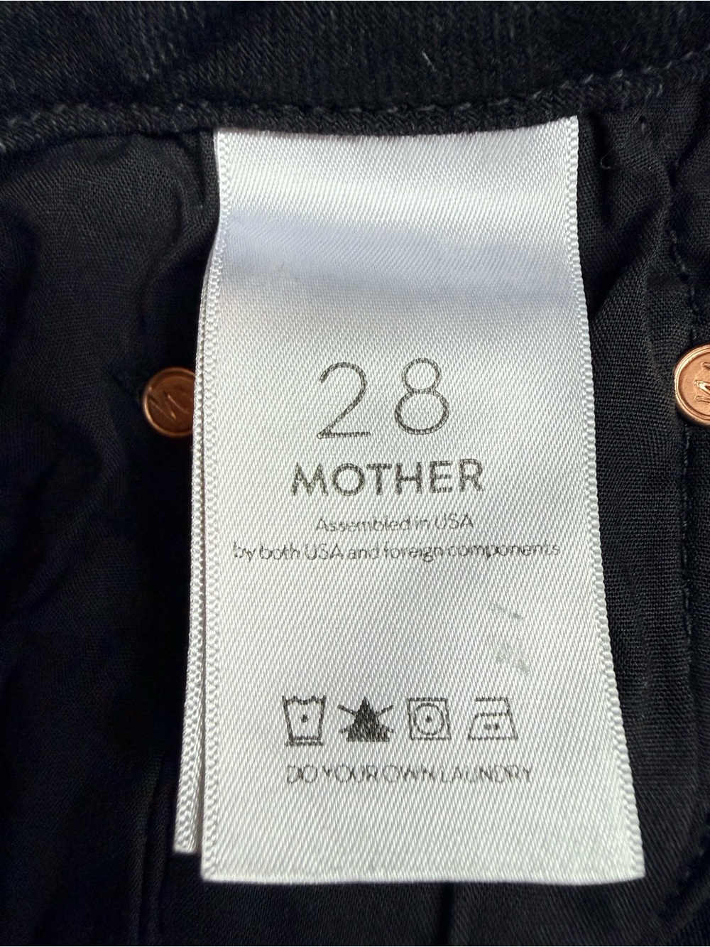 MOTHER The Looker Night Hawk Black High Waist Skinny Jeans 28 Dark Wash Stretch - Picture 11 of 16